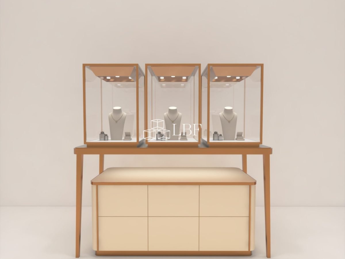 Vitrine d&rsquo;exposition pour bijoux de luxe